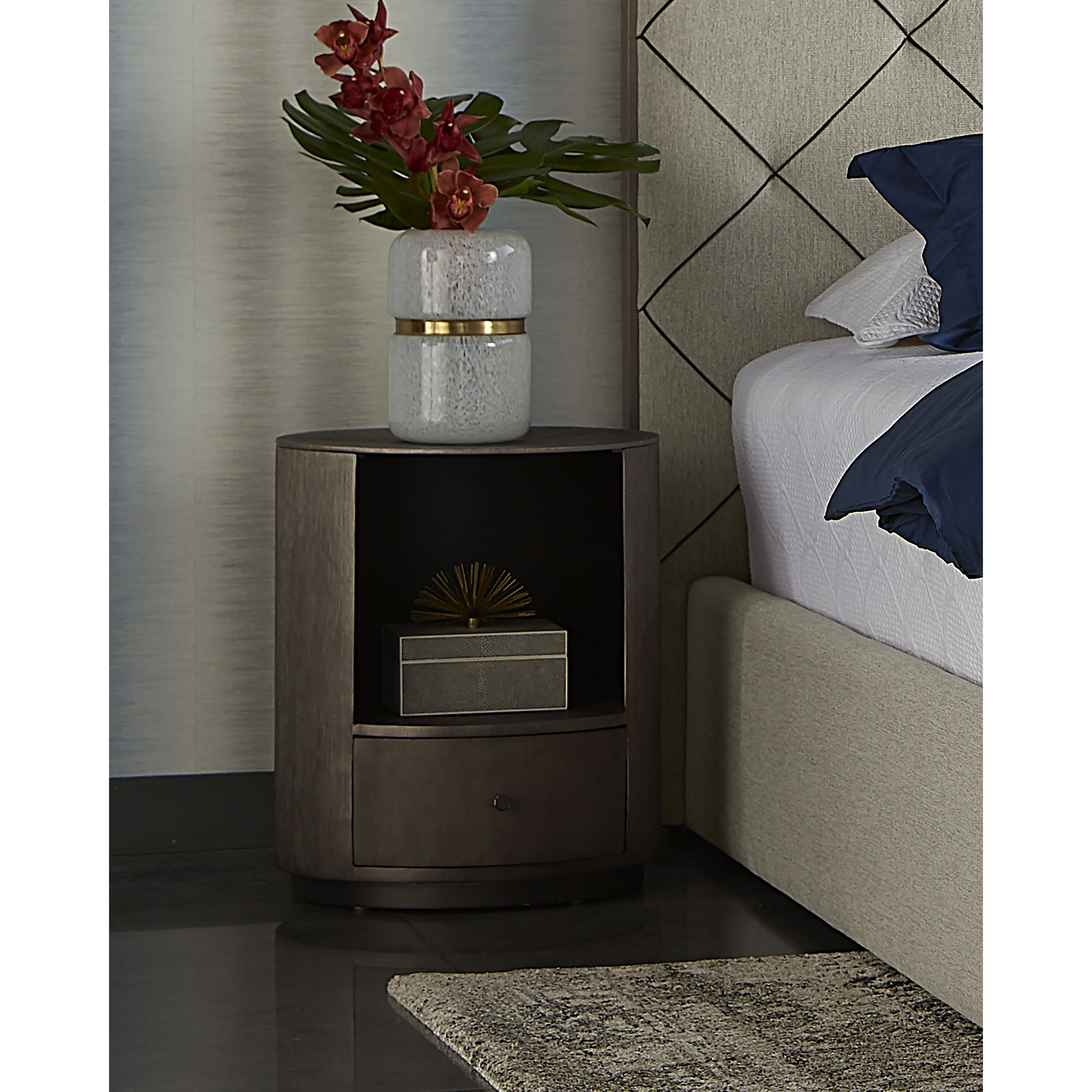 Siena 23 X 19 inch Gunmetal Night Stand